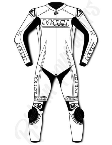 Motorcycle suit in cowhide or kangaroo leather, customizable, airbag and integrated airbag compatible. FFM FIM approved