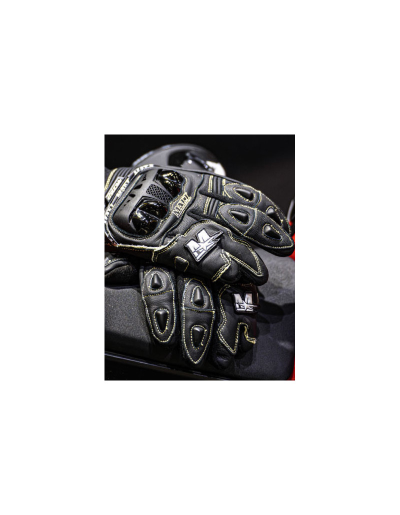 gants moto piste noir en cuir ; gants racing ; pour la piste ; pour la route