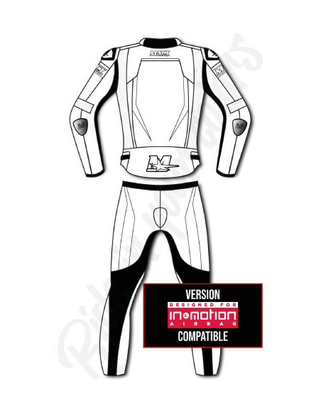 Combinaison moto 2 pièces en cuir de vache ou en cuir de kangourou, personnalisable, compatible airbag in&motion