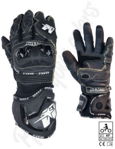Gants moto cuir noir "BLACK EDITION" Racing