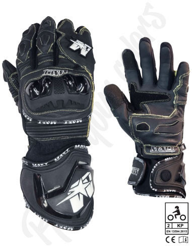 Gants moto cuir noir "BLACK EDITION" - typé Racing -