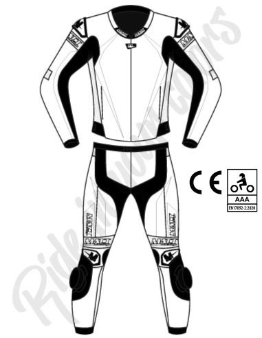 Motorcycle suit in cowhide or kangaroo leather, customizable, airbag compatible in&motion