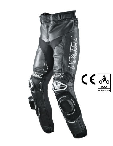 Leather motorcycle pants, black, for road and track, standard size, quality, low price, inexpensive