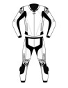 Combinaison moto 2 pièces en cuir de vache ou en cuir de kangourou, personnalisable, compatible airbag in&motion