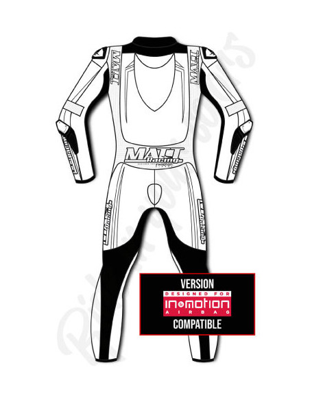 Combinaison moto en cuir de vache ou en cuir de kangourou, personnalisable, compatible airbag et airbag intégré. Validé FFM FIM