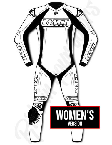 Motorcycle suit in cowhide or kangaroo leather, customizable, airbag and integrated airbag compatible. FFM FIM approved
