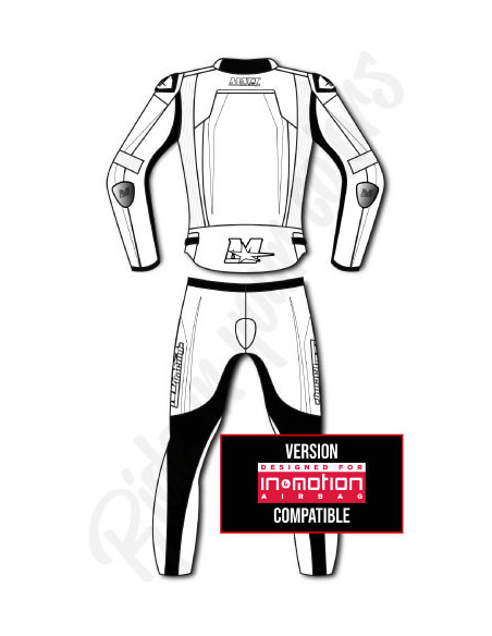 Motorcycle suit in cowhide or kangaroo leather, customizable, airbag compatible in&motion