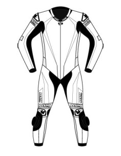 Motorcycle suit in cowhide or kangaroo leather, customizable, airbag and integrated airbag compatible. FFM FIM approved