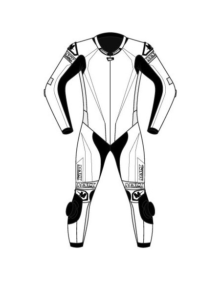 Motorcycle suit in cowhide or kangaroo leather, customizable, airbag and integrated airbag compatible. FFM FIM approved