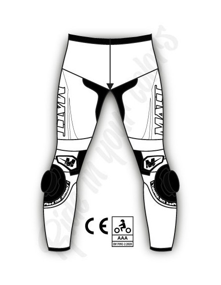 Leather motorcycle pants, customizable, made-to-measure or standard size
