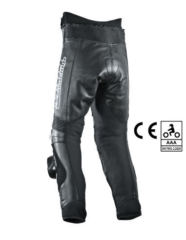 Leather motorcycle pants, black, for road and track, standard size, quality, low price, inexpensive