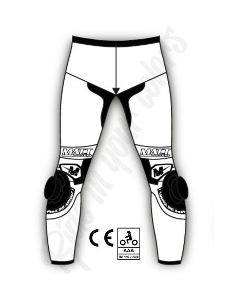 pantalon moto en cuir, personnalisable, sur mesure ou taille standard.
