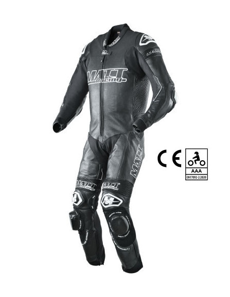Combinaison moto en cuir pour route et circuit, taille standard, de la qualité, à petit prix, pas cher, compatible airbag, noir