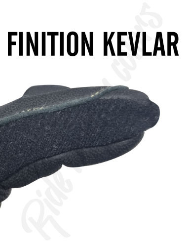 gants moto piste noir en cuir ; gants racing ; pour la piste ; pour la route avec finition kevlar