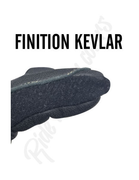 gants moto piste noir en cuir ; gants racing ; pour la piste ; pour la route avec finition kevlar