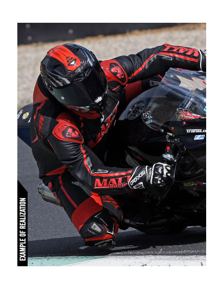 Combinaison moto en cuir de vache ou en cuir de kangourou, personnalisable, compatible airbag et airbag intégré. Validé FFM FIM