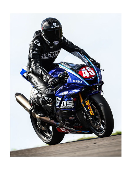 Combinaison moto en cuir pour route et circuit, taille standard, de la qualité, à petit prix, pas cher, compatible airbag, noir