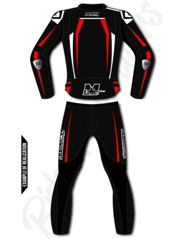 Motorcycle suit in cowhide or kangaroo leather, customizable, airbag compatible in&motion