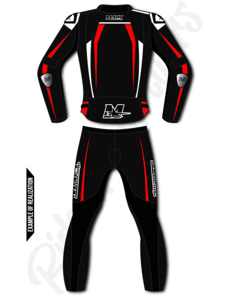 Motorcycle suit in cowhide or kangaroo leather, customizable, airbag compatible in&motion
