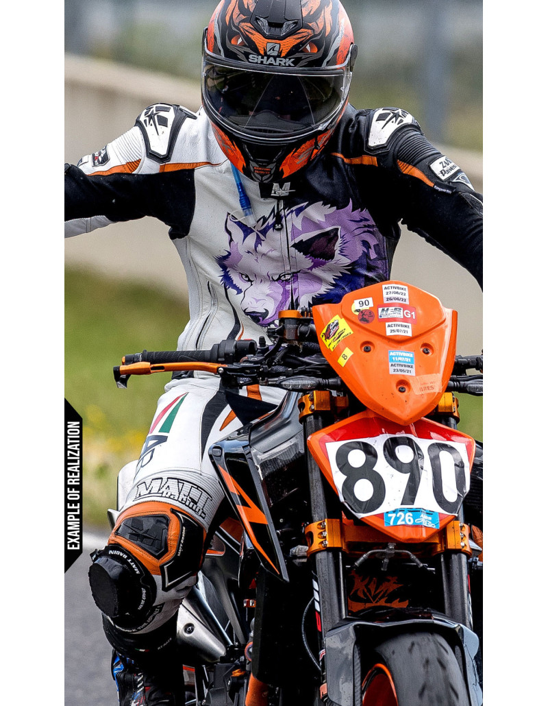 100% customizable ROAD GP motorcycle leather suit, 2 pièces