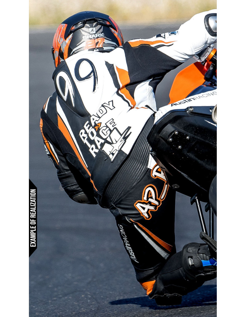 100% customizable ROAD GP motorcycle leather suit, 2 pièces