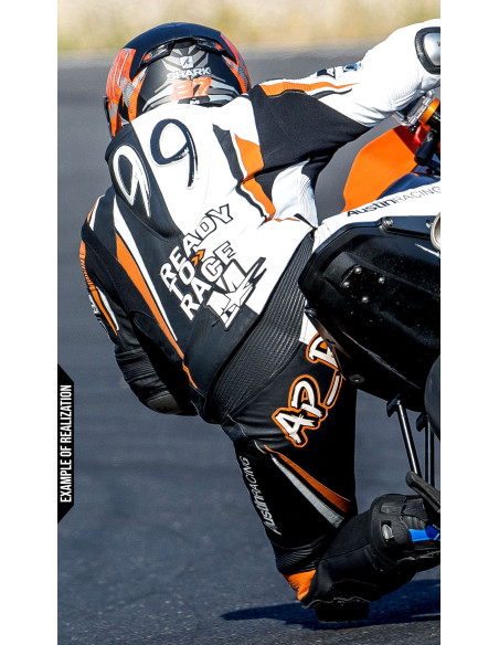 100% customizable ROAD GP motorcycle leather suit, 2 pièces