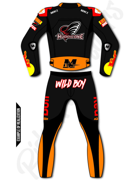 100% customizable ROAD GP motorcycle leather suit, 2 pièces