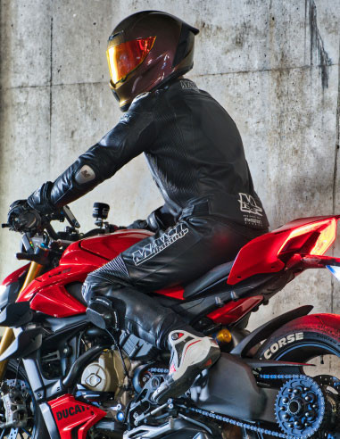 2-piece leather motorcycle suit for road and track, standard size, quality, low price, inexpensive