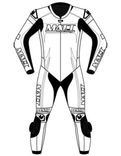 Motorcycle suit in cowhide or kangaroo leather, customizable, airbag and integrated airbag compatible. FFM FIM approved