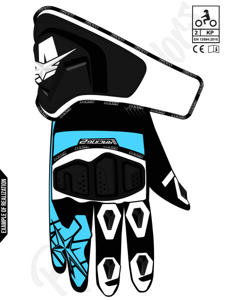 Gants de moto personnalisables CE KP2, pour la route ou la piste