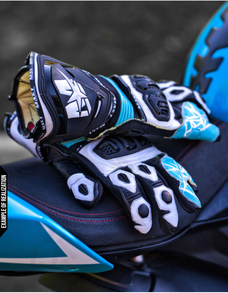 Customizable CE KP2 motorcycle gloves, for the road or the track