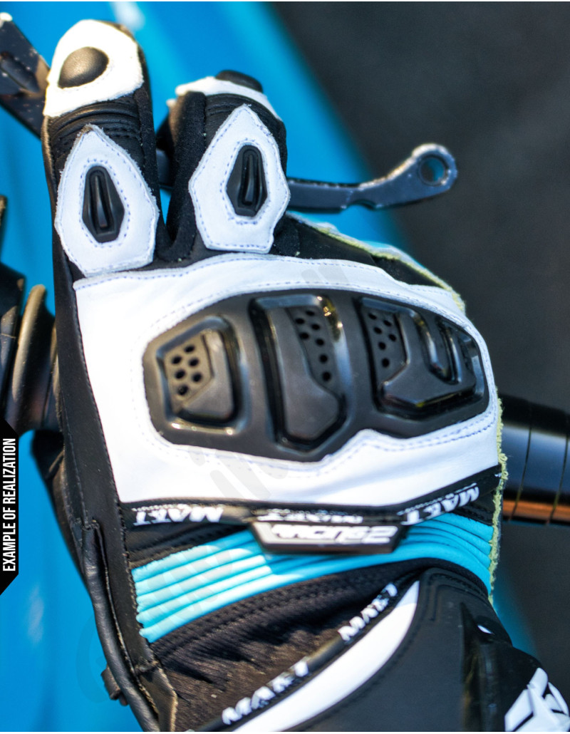 Customizable CE KP2 motorcycle gloves, for the road or the track