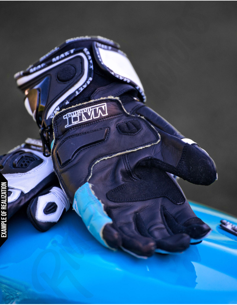 Customizable CE KP2 motorcycle gloves, for the road or the track