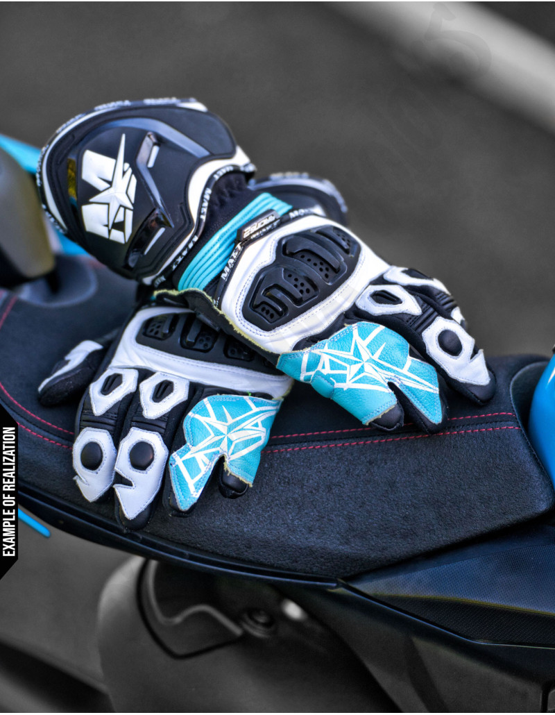 Customizable CE KP2 motorcycle gloves, for the road or the track