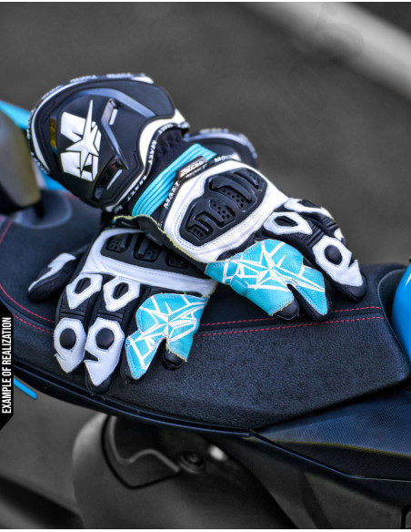 Customizable CE KP2 motorcycle gloves, for the road or the track