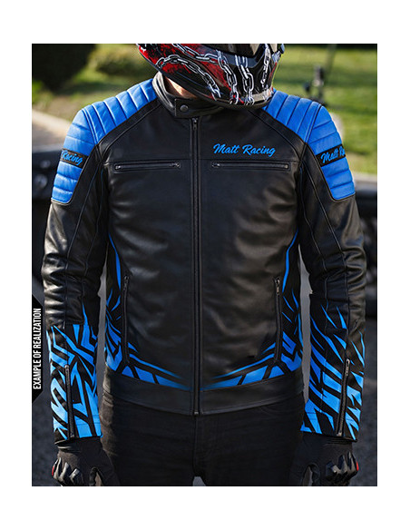 blouson moto en cuir , veste moto, couleurs personnalisables. En sur mesure et taille standard homme femme