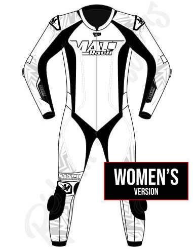 Customizable motorcycle suit made of cowhide or kangaroo leather, airbag-compatible. FIM certified