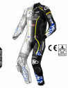 Customizable motorcycle suit made of cowhide or kangaroo leather, airbag-compatible. FIM certified