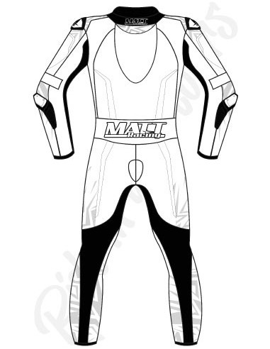 Customizable motorcycle suit made of cowhide or kangaroo leather, airbag-compatible. FIM certified