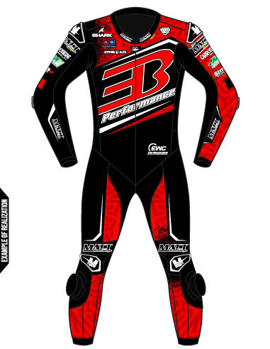 Motorcycle suit in cowhide or kangaroo leather, customizable, airbag and integrated airbag compatible. FFM FIM approved