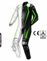 Motorcycle suit in cowhide or kangaroo leather, customizable, airbag and integrated airbag compatible. FFM FIM approved