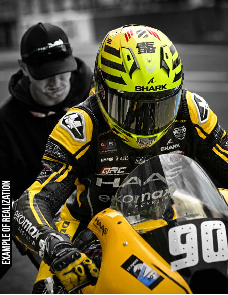 Combinaison moto en cuir de vache ou en cuir de kangourou, personnalisable, compatible airbag et airbag intégré. Validé FFM FIM