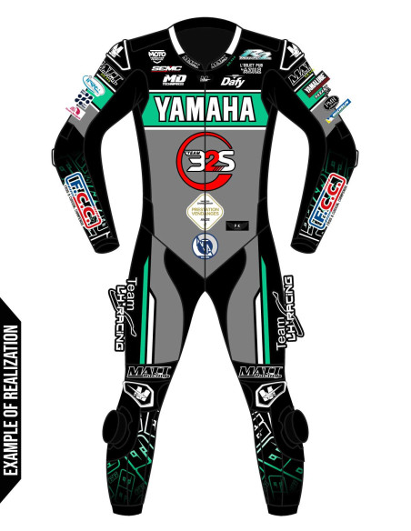 Combinaison moto en cuir de vache ou en cuir de kangourou, personnalisable, compatible airbag et airbag intégré. Validé FFM FIM