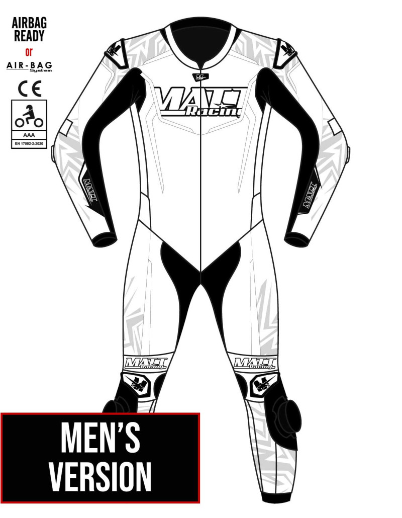 Combinaison moto en cuir de vache ou en cuir de kangourou, personnalisable, compatible airbag et airbag intégré. Validé FFM FIM
