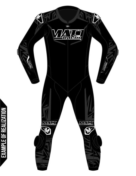 Combinaison moto en cuir de vache ou en cuir de kangourou, personnalisable, compatible airbag et airbag intégré. Validé FFM FIM