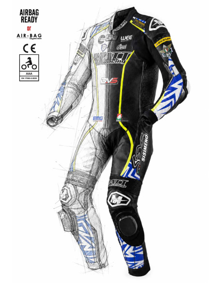 Combinaison moto sur mesure, personnalisable, compatible airbag et airbag intégré. Validé FFM FIM