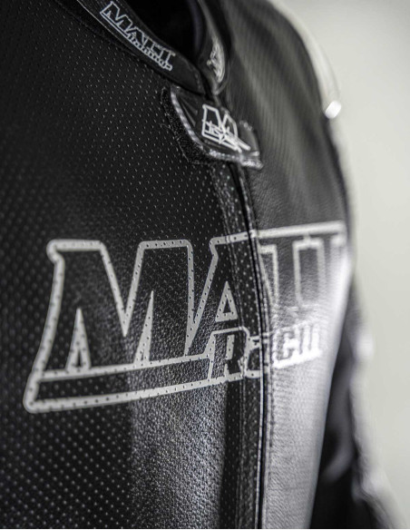 Combinaison moto cuir noir pour route et piste, normé CE AAA, compatible airbags in&motion, Alpinestars TechAir, Helite