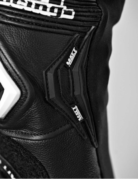 Combinaison de moto en cuir noire en 2 pièces, pour route et piste, certifiée CE AAA, compatible airbags in&motion et TechAir