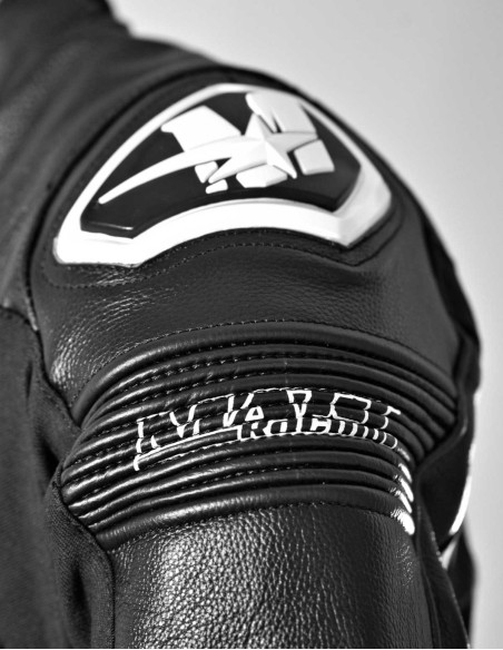 Combinaison de moto en cuir noire en 2 pièces, pour route et piste, certifiée CE AAA, compatible airbags in&motion et TechAir