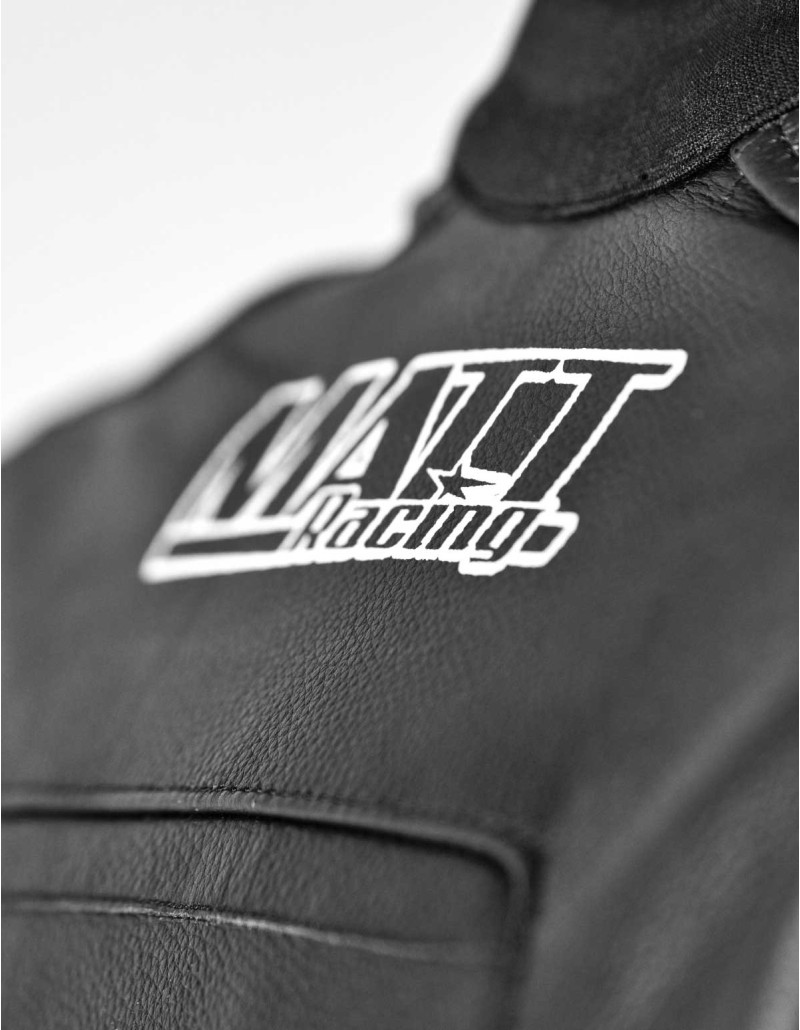 Combinaison de moto en cuir noire en 2 pièces, pour route et piste, certifiée CE AAA, compatible airbags in&motion et TechAir